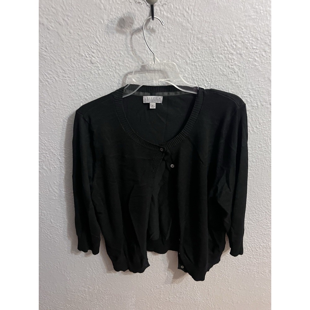 Joseph Abboud Women's Black  Size XL  Cardigan‎ Sweater 3/4 Sleeve